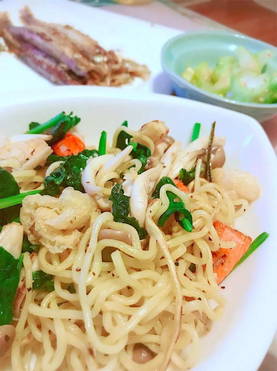 Snapdishの料理写真:調理実習の復習〜カニさん塩焼きそば( ﾟДﾟ)ｳﾏｰ|舞さん