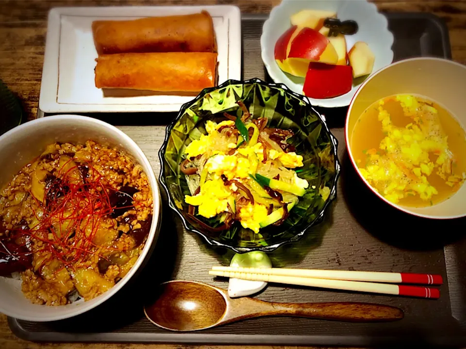 麻婆茄子丼定食～🎶|パンダ母さん🐼さん