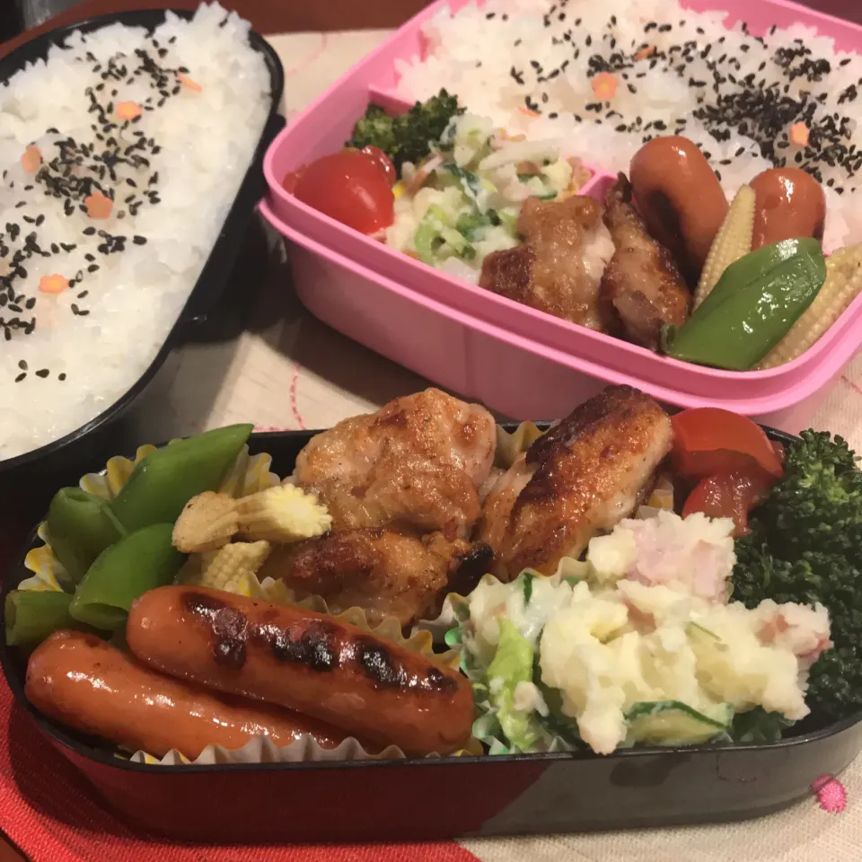 今日のお弁当🍱
出汁で味付けチキン
ポテトサラダ

さぁ、金曜日
今日も一日頑張ってね

気をつけて
いってらっしゃい👋😊|mokoさん