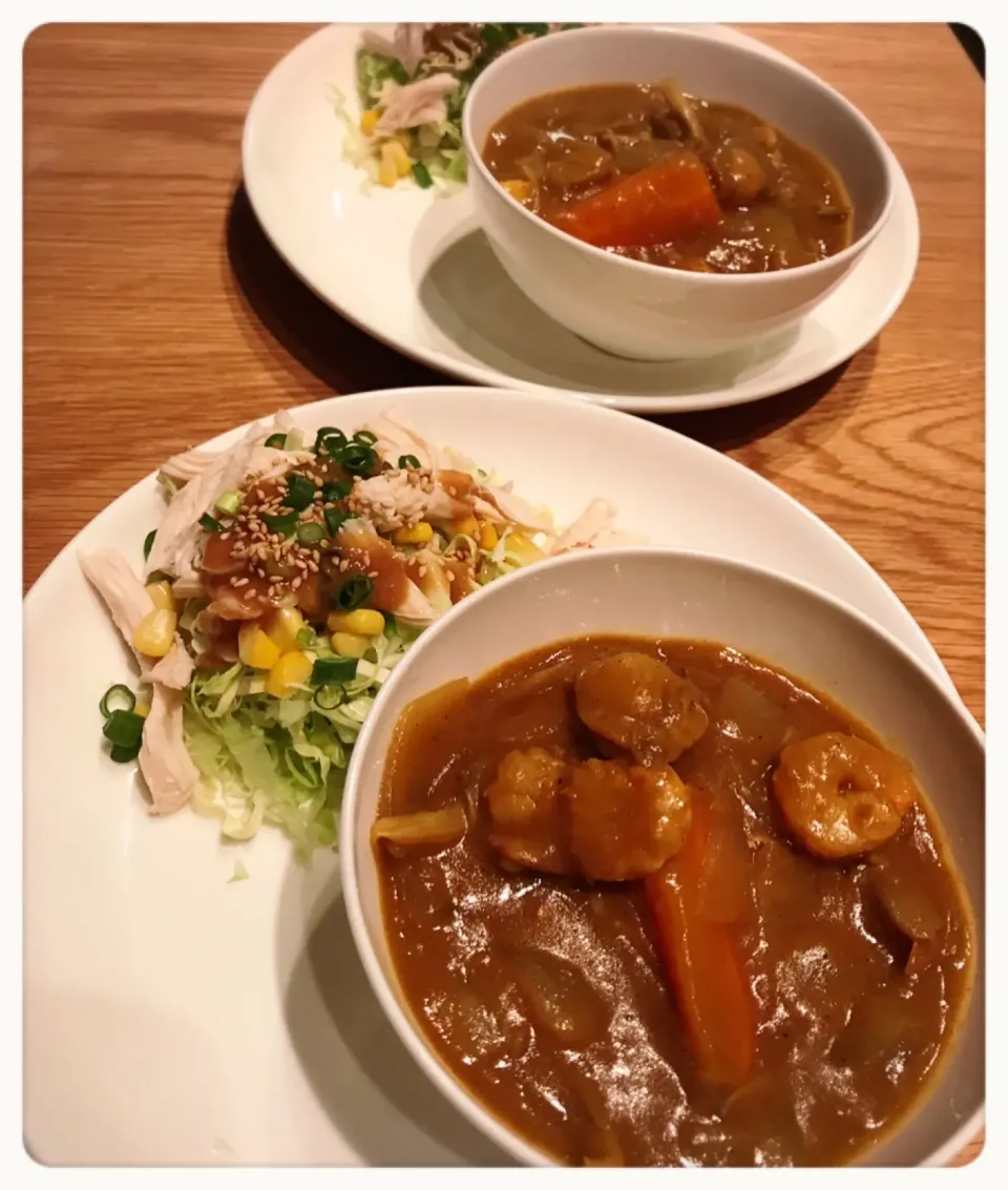 冷凍庫のシーフードミックスで。Seafood curry|toyamadaさん