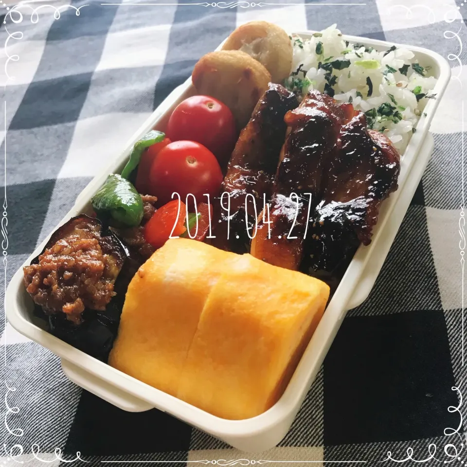 Snapdishの料理写真:カンザスBBQ風味のチキンステーキ弁当|市川千夏さん