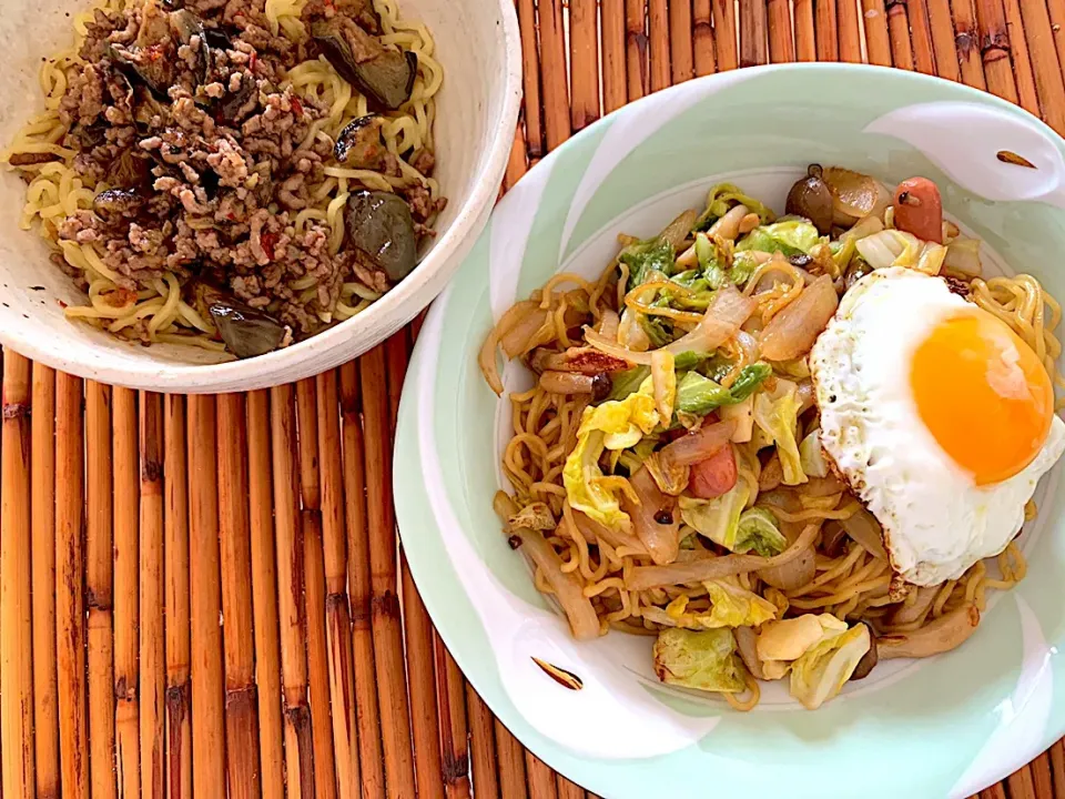 きょうのお昼ごはん#焼きそば#麻婆麺|chachaさん