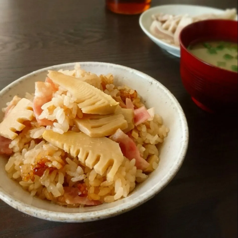 筍とベーコンの炊き込みご飯|うさかめさん