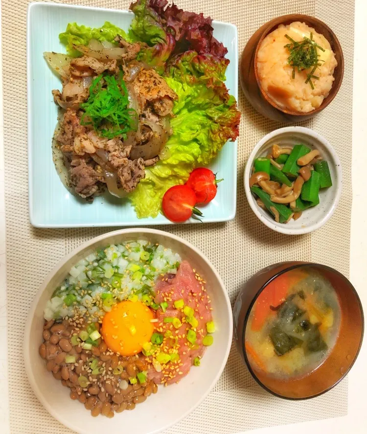 Snapdishの料理写真:ネバネバ丼|aoirohaさん