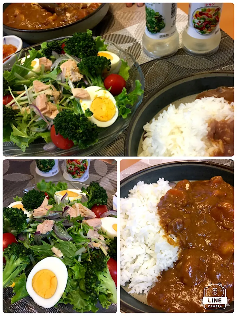 Snapdishの料理写真:母のリクエストでカレーŧ‹"((｡´ω`｡))ŧ‹”
米はジャスミン米～ #ミツカンアップルビネガー&レモン|MOMO-chan☻さん