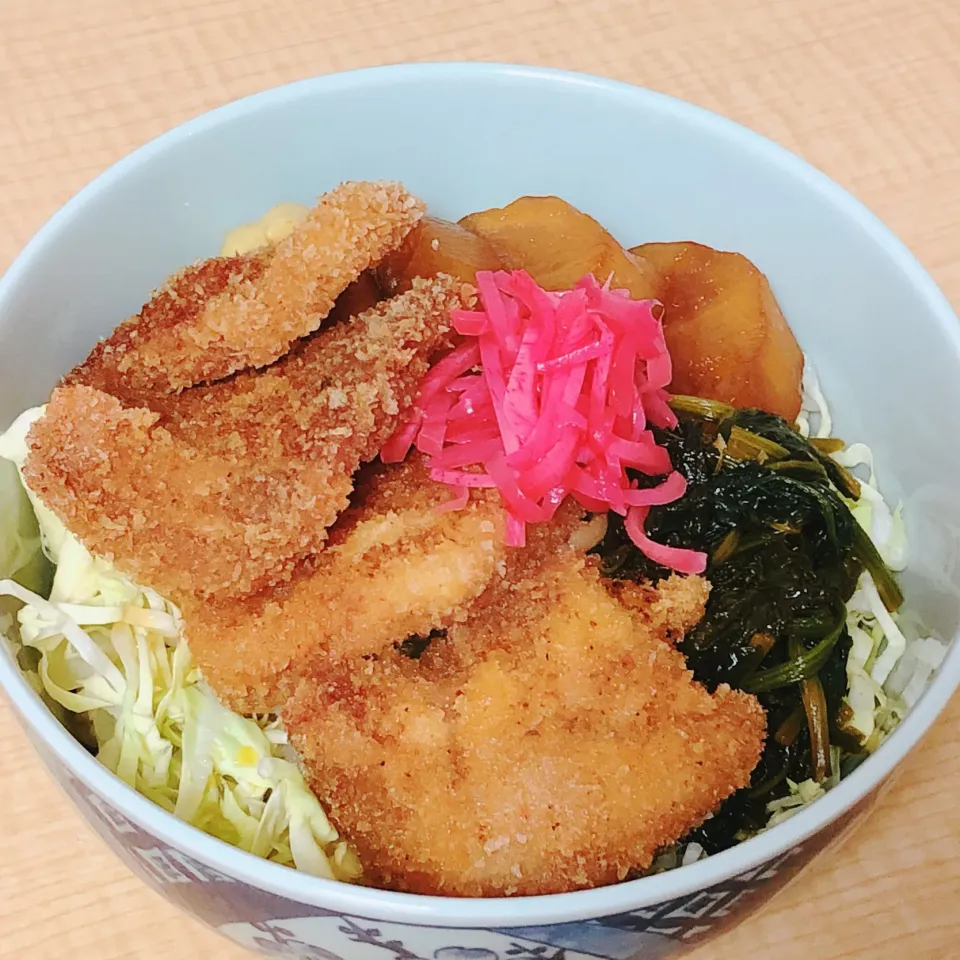 Snapdishの料理写真:卵でとじないカツ丼|まちゃさん