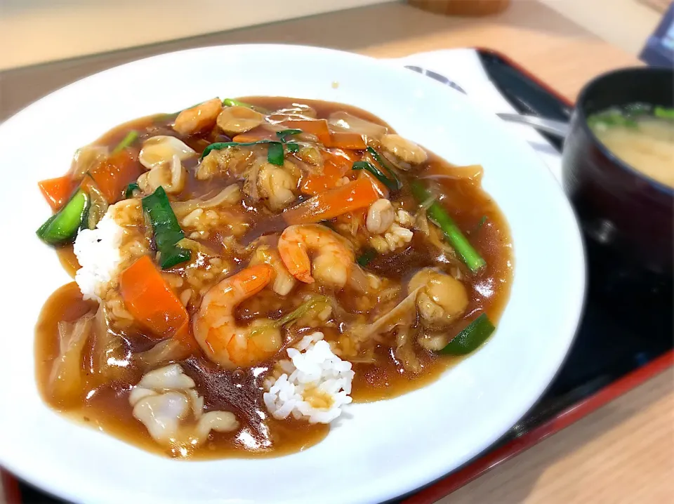 海鮮黒醤油あんかけ飯|もうちゃんさん