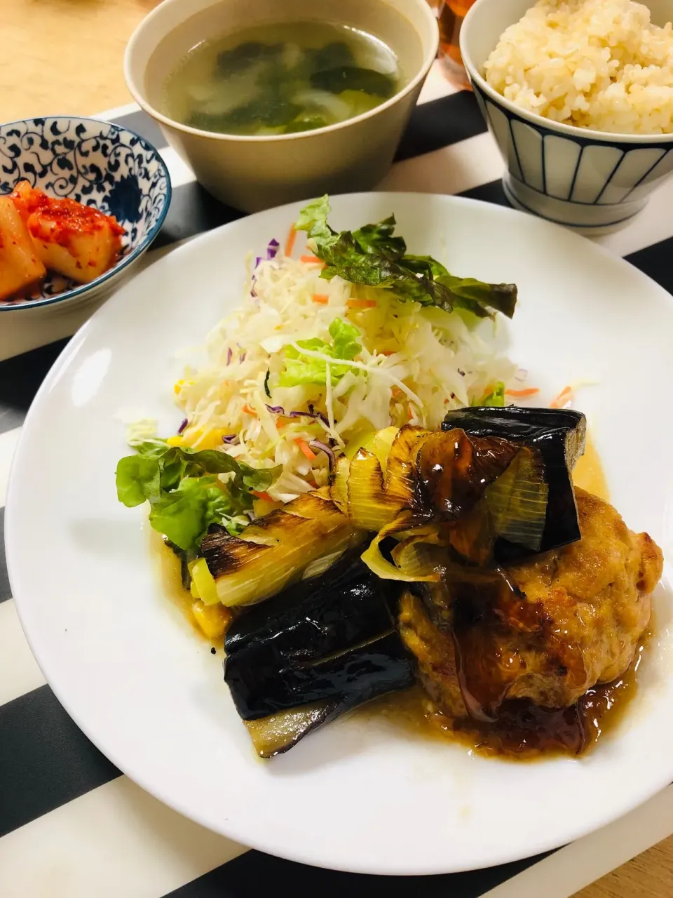 豆腐つくねバーグ ナスの餡掛け|かずきっちんさん