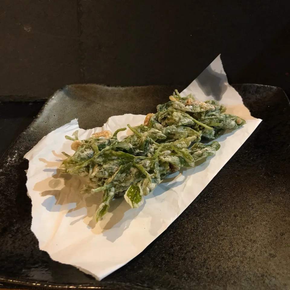 新茶と桜海老のかき揚げ　#駿河揚げ|佐野未起さん