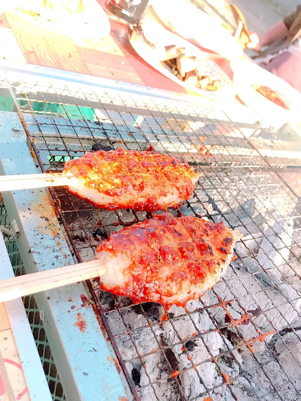 BBQで五平餅(ΦωΦ)フフフ…|舞さん