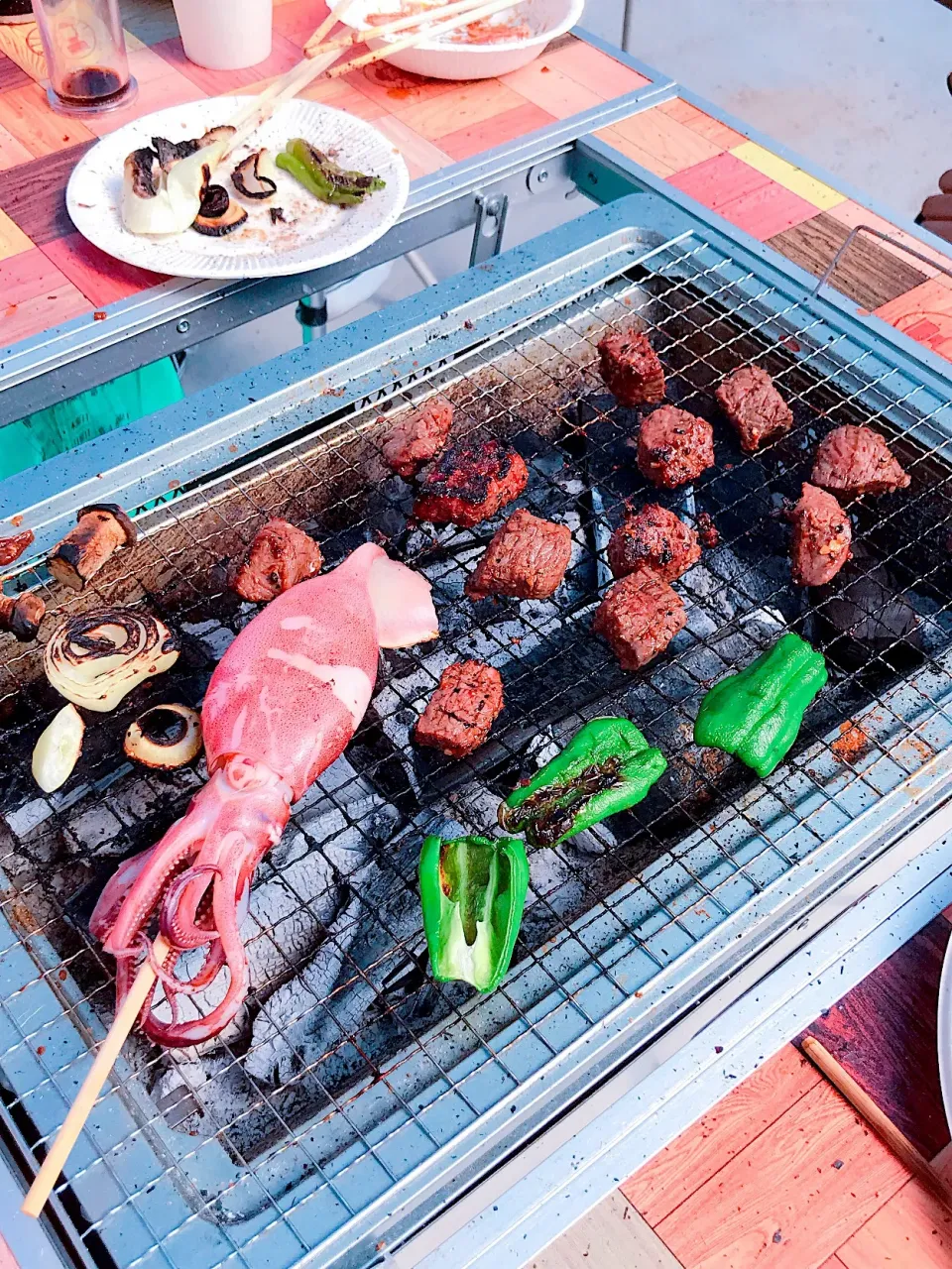 BBQでイカの姿焼き(ΦωΦ)フフフ…|舞さん