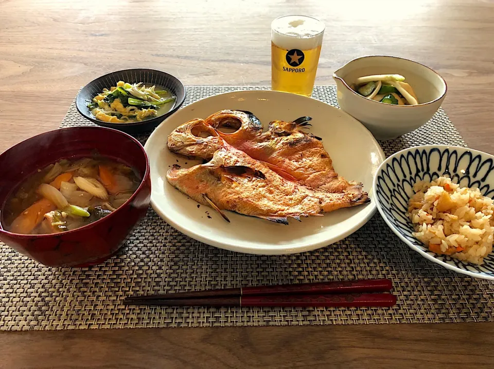 あこう鯛と豚汁の朝ごはん定食🍚|saoricocoさん