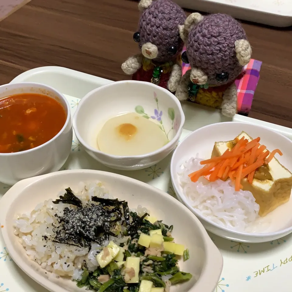 チキンキーマカレー押し込んだ厚揚げ。|chagashiさん