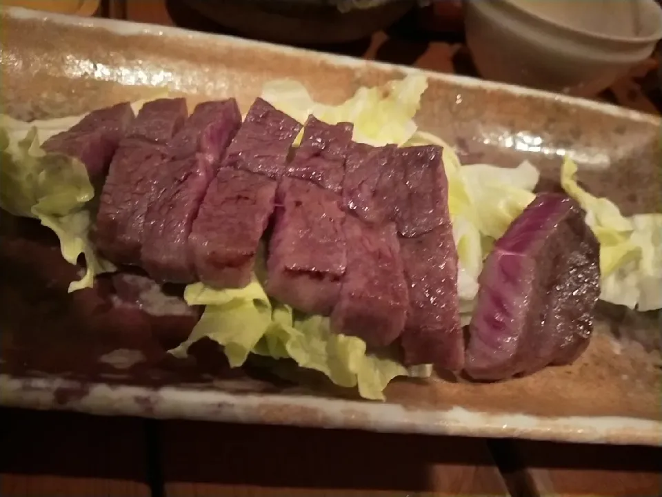 焼き鳥屋さんで食すミスジステーキ|のぶさん