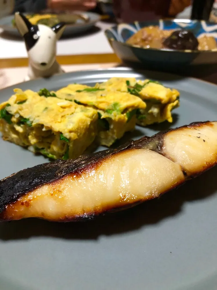 鰆の味噌漬け
ニラとじゃこの卵焼き|くっきいママさん