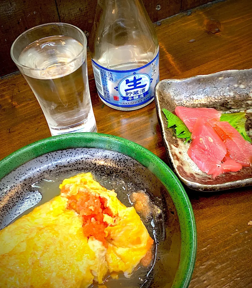 Snapdishの料理写真:マグロのすき身
明太玉子焼き|Yuko Kobayashiさん