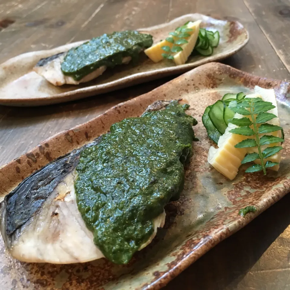 Snapdishの料理写真:さわらの木の芽味噌焼き🌿|七海さん