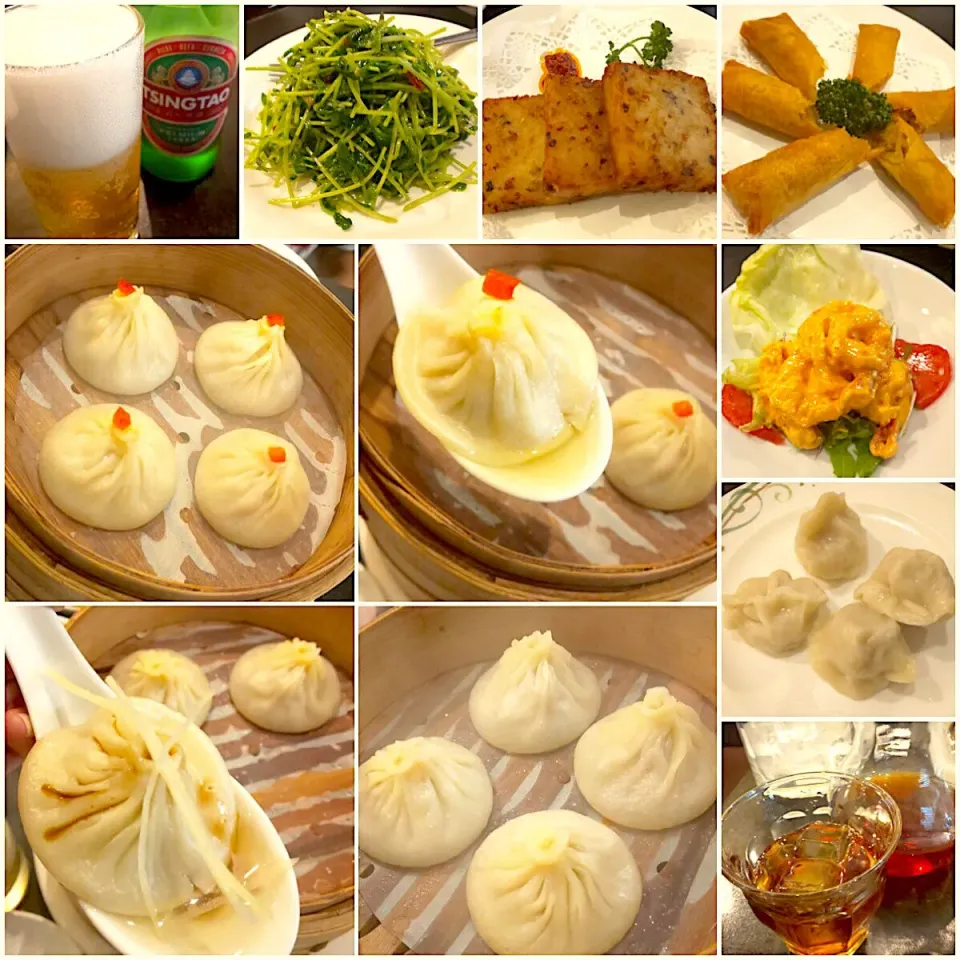 dim sum🍻豆苗炒め･大根餅･揚げ春巻き･海老ﾏﾖ･水餃子･上海蟹小籠包･小籠包|🌈Ami🍻さん