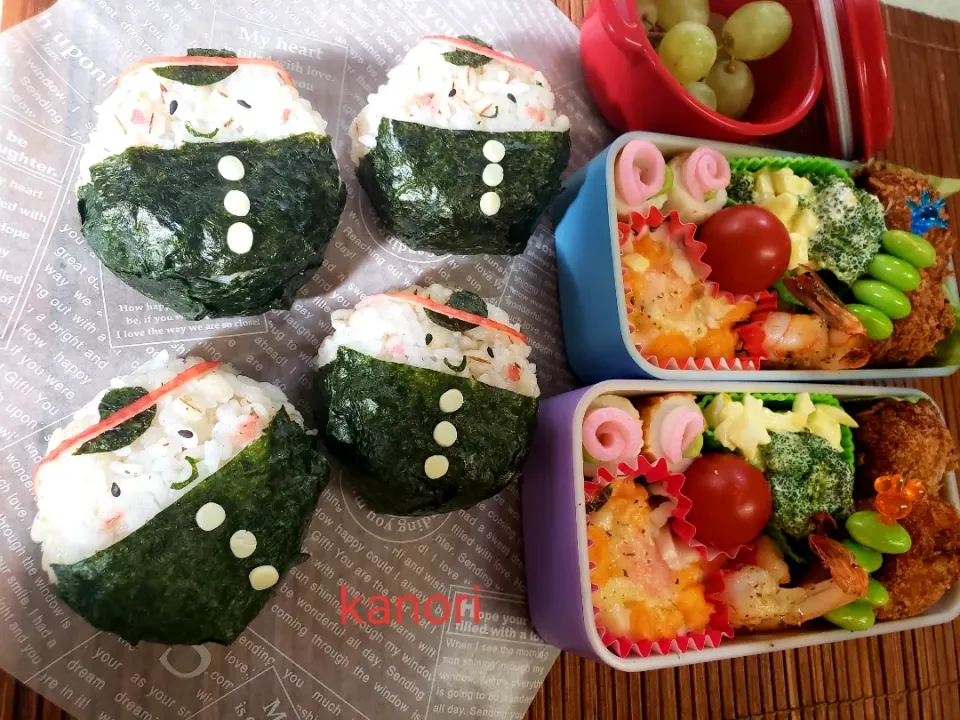 Snapdishの料理写真:#応援団おにぎり　姉妹バレーボール弁当|かのりさん