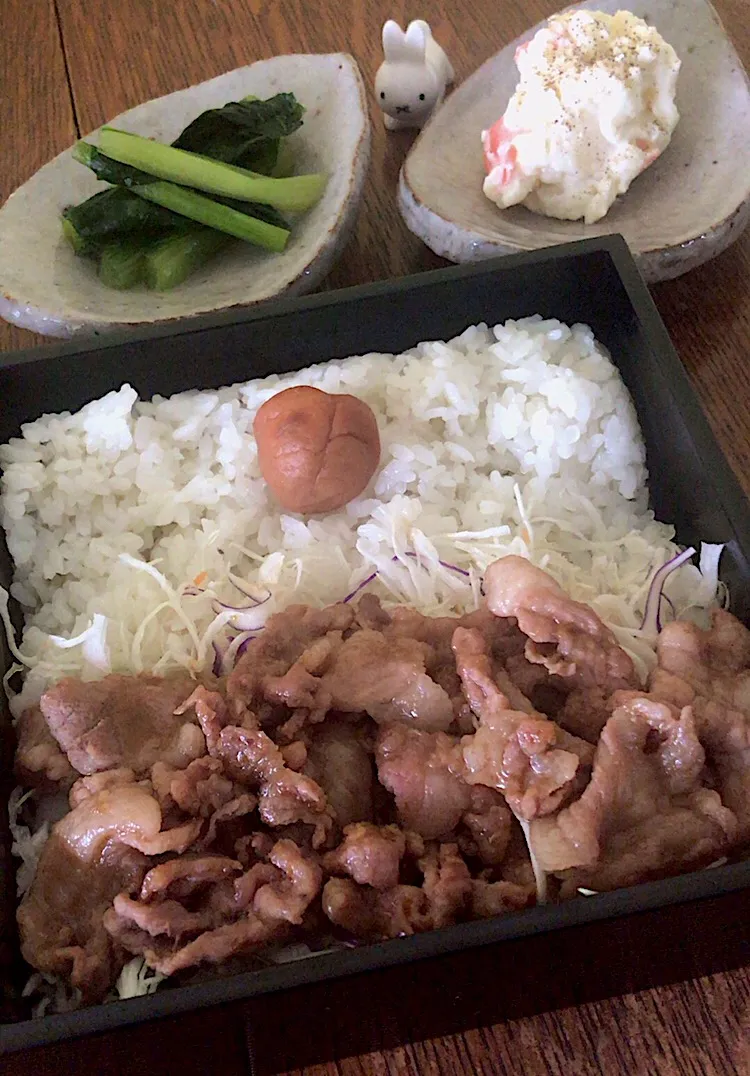 ブランチ#生姜焼き #生姜焼き弁当|小松菜さん