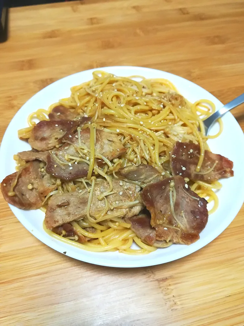 和風えのきパスタ|ぐるさん