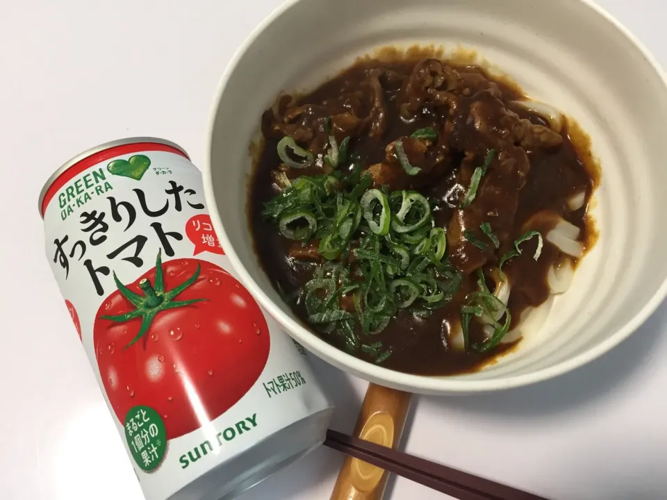 お昼は、ビーフたっぷりカレーうどん☆
#ビーフカレーうどん|Kojiさん