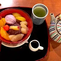 Snapdishの料理写真:芋クリームあんみつ|ぱぷさん