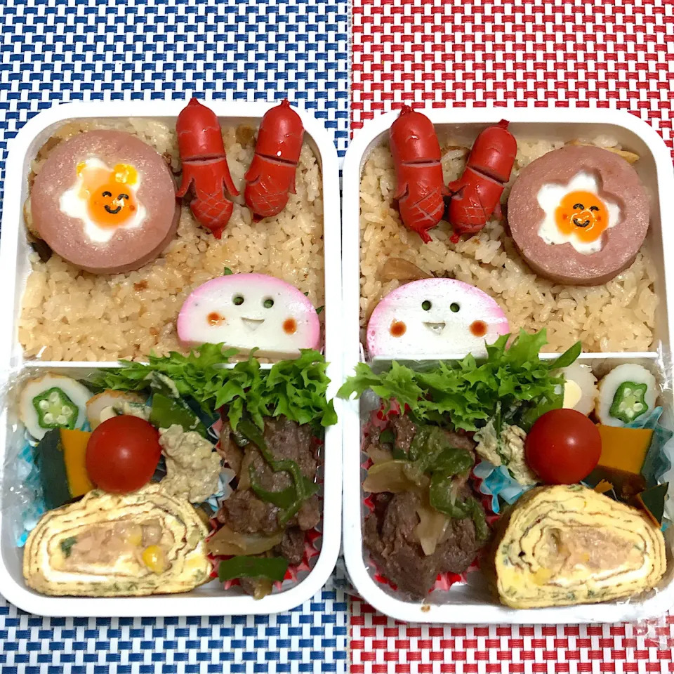 Snapdishの料理写真:2019年5月7日 ムスコ&オレ弁当♪|クッキングおやぢさん