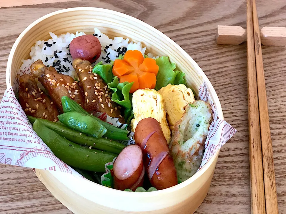 甘辛チキン弁当
 #唐揚げ弁当  #わっぱ弁当  #だんな弁当|りえままキッチンさん