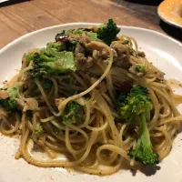 Japanese-style pasta of taro and broccoli|iwm03さん