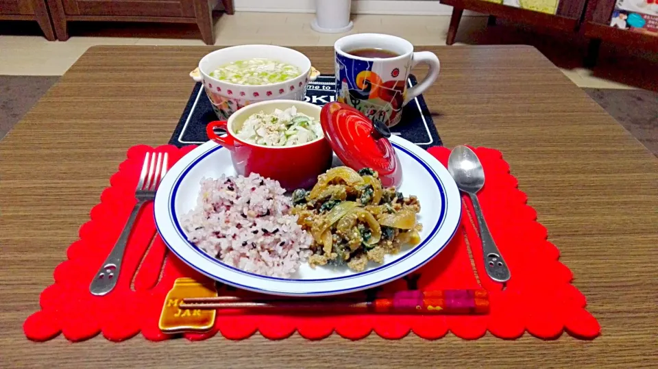 茄子の味噌炒め夕飯^^|えっこさん