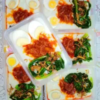 Bubur kanji berlauk....
Sambal ikan bilis+telur +sayur|Sitie1さん