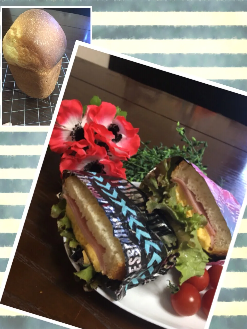 Snapdishの料理写真:初のHBでパン焼き〜ハムたまサンド | TOMOのブログ|TOMOさん