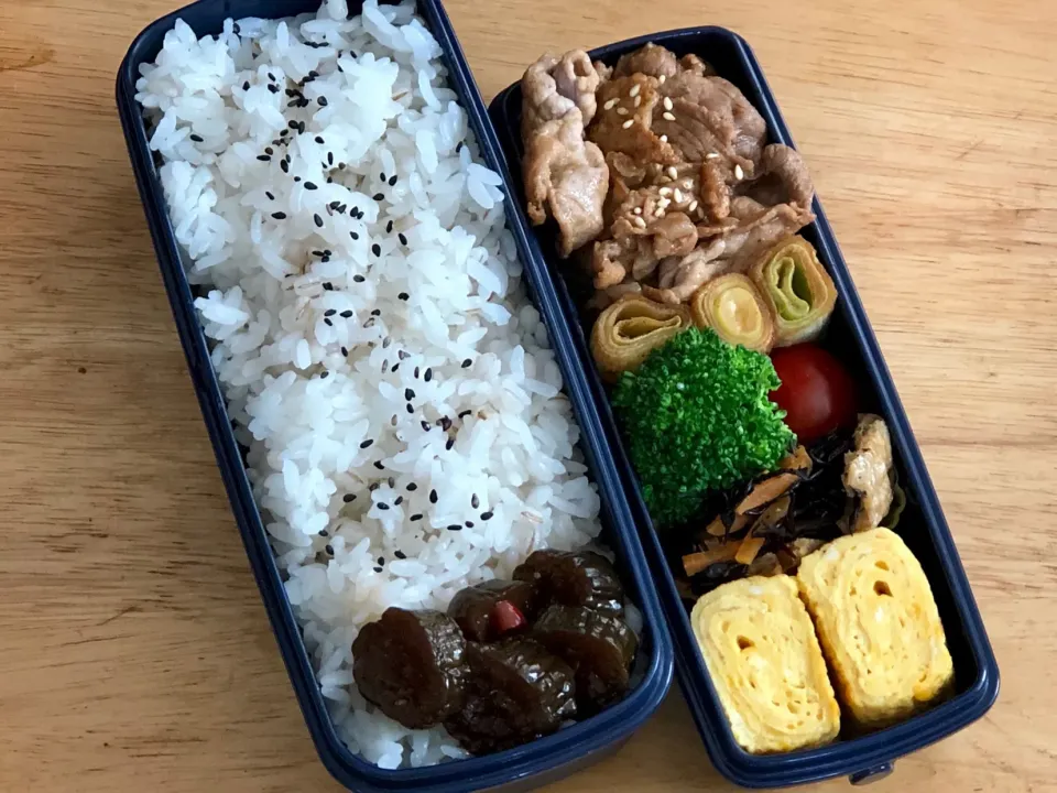 豚と白葱のポン酢炒め 弁当|弁当 備忘録さん