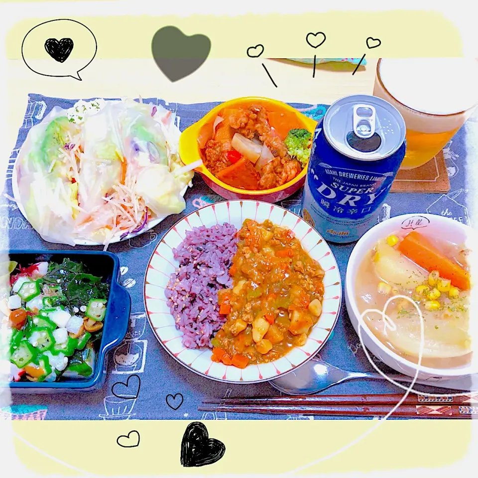 Snapdishの料理写真:５／８ ｗｅｄ
晩ごはん🍴＊○°|rinaronarさん