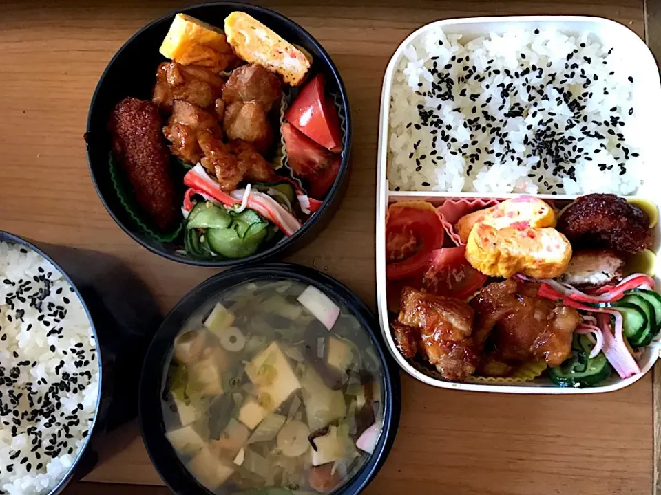 5/8 お弁当 #これまた鶏の照り焼き弁当 #酢のもの|侑子さん