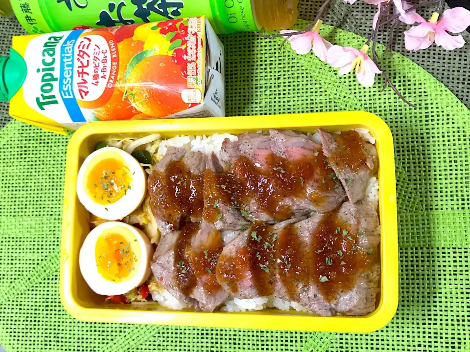 高校生男子今日のお弁当20190509 #ステーキ弁当  #お弁当記録|mi♪さん