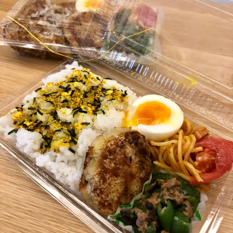 Snapdishの料理写真:きょうのお弁当#スピード弁当#作り置き#のりたまチップが可愛い#ふたりごはん|ゆかｕさん