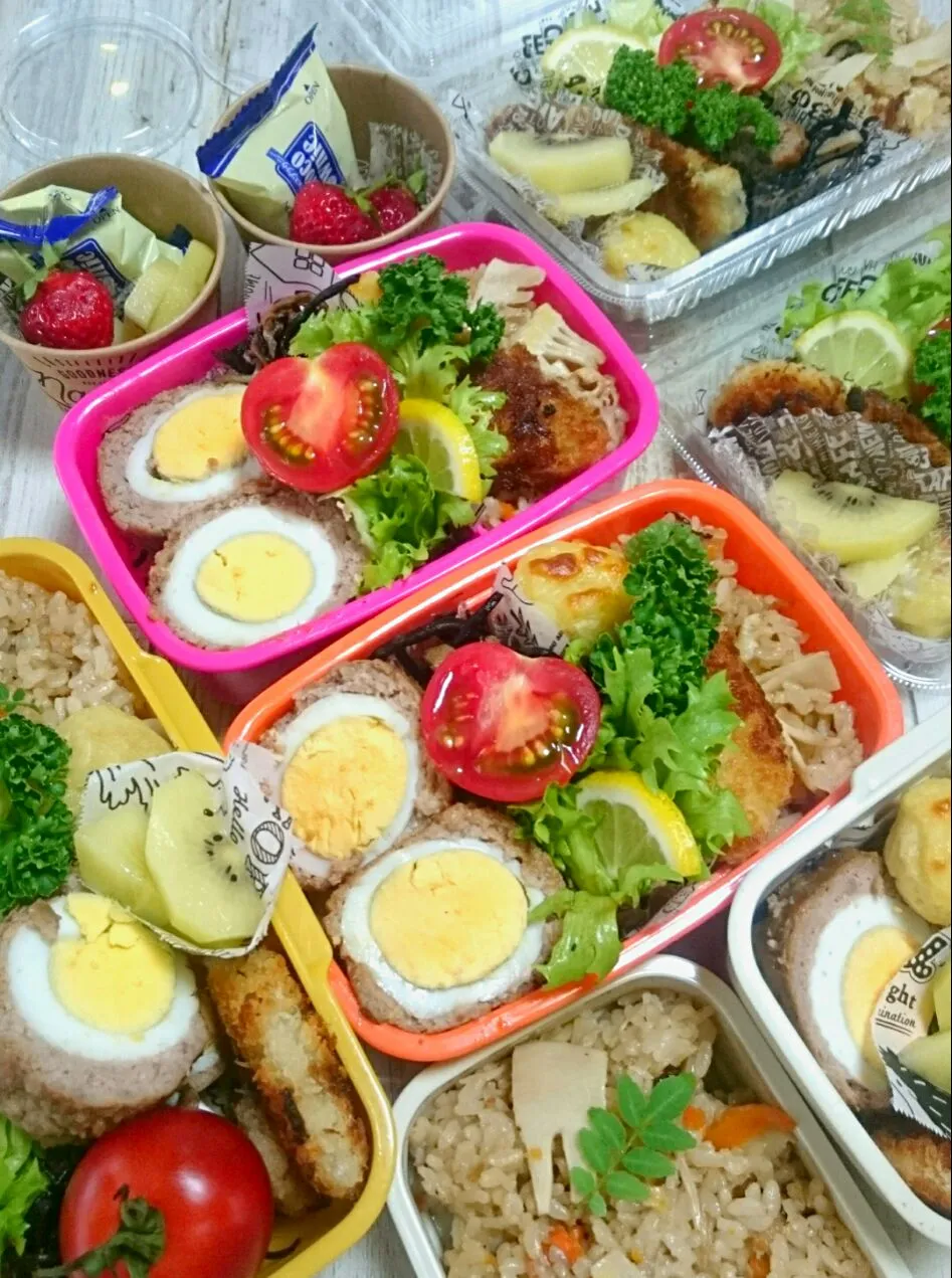 Snapdishの料理写真:スコッチエッグのお弁当
 #スコッチエッグ
 #家族のお弁当|okamichanさん