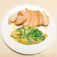 Snapdishの料理写真:湯煎オムレツ にらたま味|ずっとたまごのままでいたかった。さん