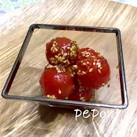 ミニトマトのおかかと白胡麻の和風マリネ♪