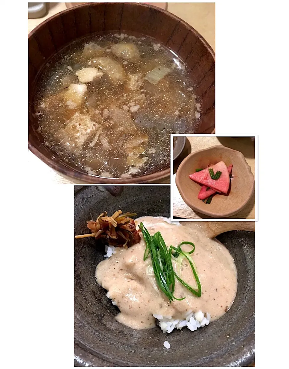 けんちん汁、自然薯とろろ汁、麦飯、香の物|こいちさん