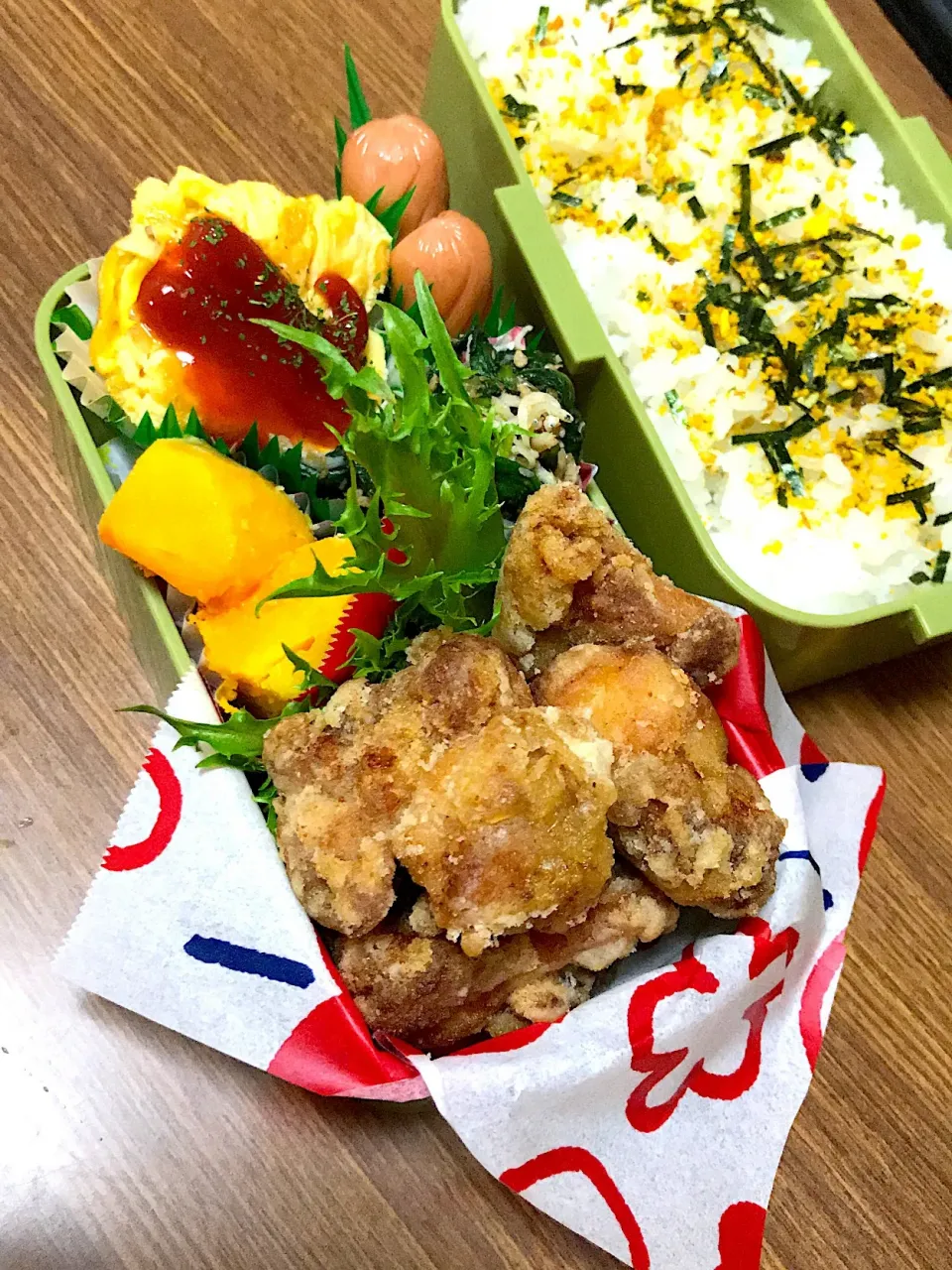 高１男子弁当♡鶏のから揚げ|utaさん