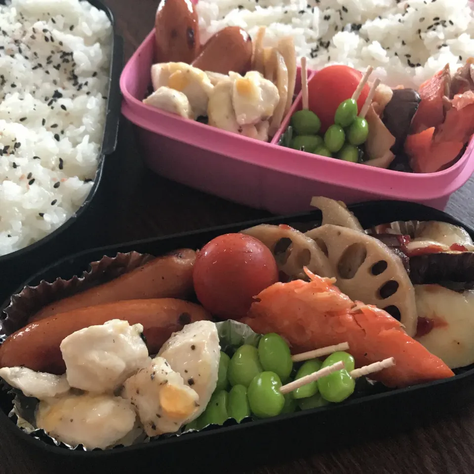 今日のお弁当🍱
ささみのチーズ焼き
焼き鮭

今日は暑くなりそうです
体調管理には気をつけて
一日過ごしてくださいね

今日も気をつけて
いってらっしゃい👋😊|mokoさん