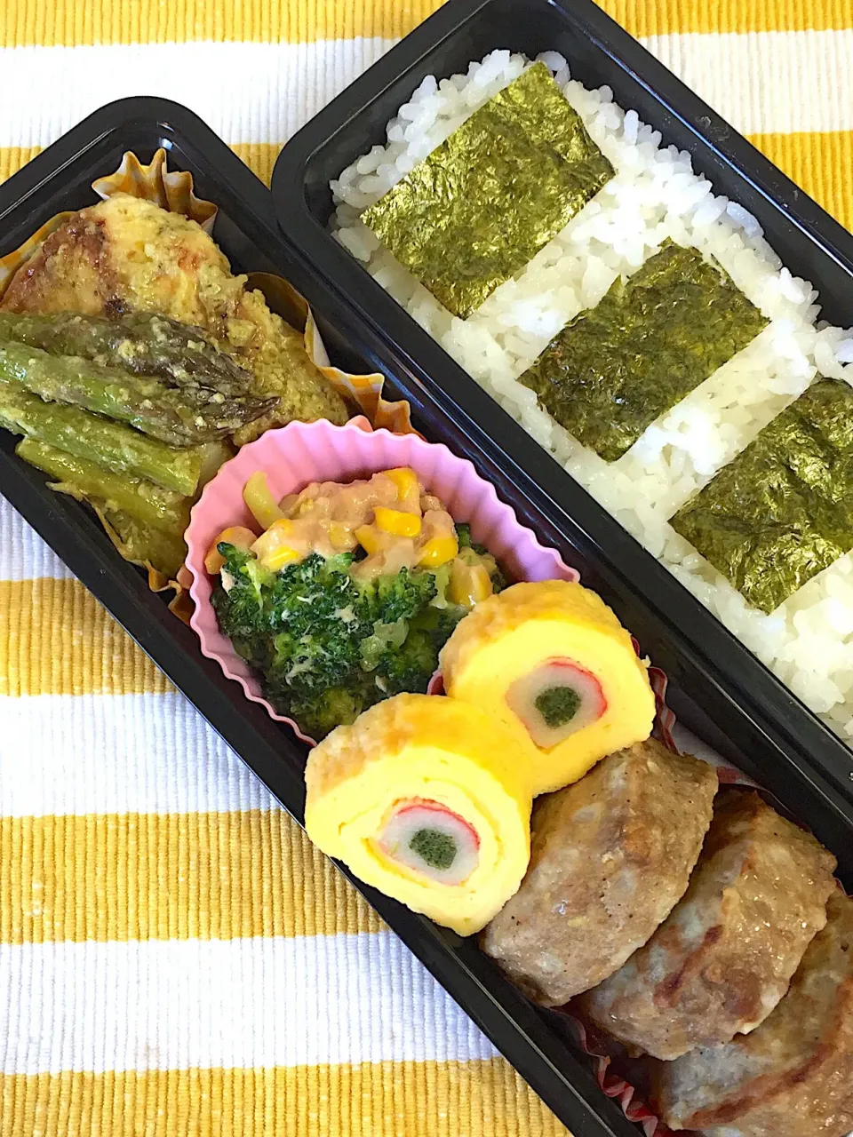 5/10☆旦那☆バジルチキン&バーグ弁当|ちーさん