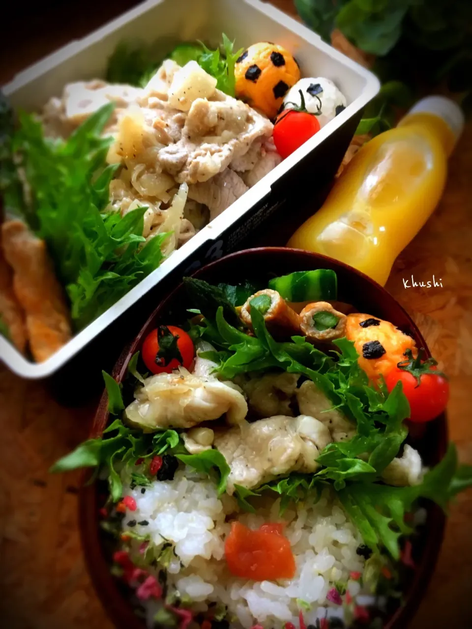 #サッカー小僧弁当 
 #スタ丼 的な、お肉がどぉ〜ん❣️|KOZUEさん