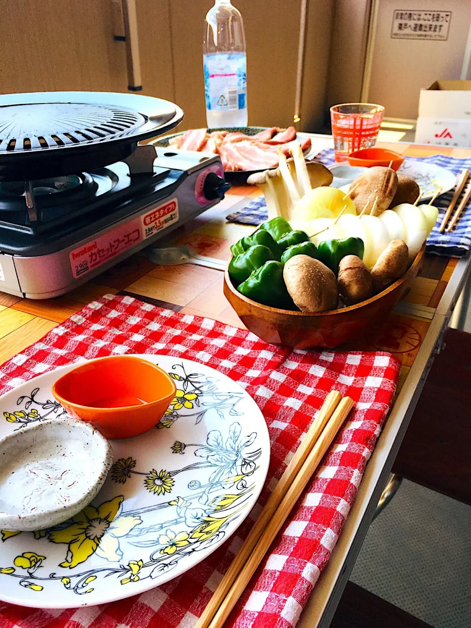 Snapdishの料理写真:じゅうじゅう🍖🐷🍆🍄|いのちゃんさん