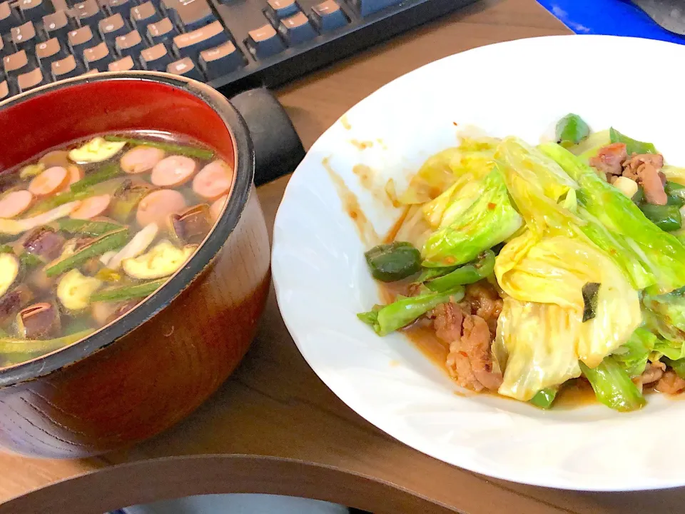 回鍋肉・中華風野菜スープ|a-parkさん