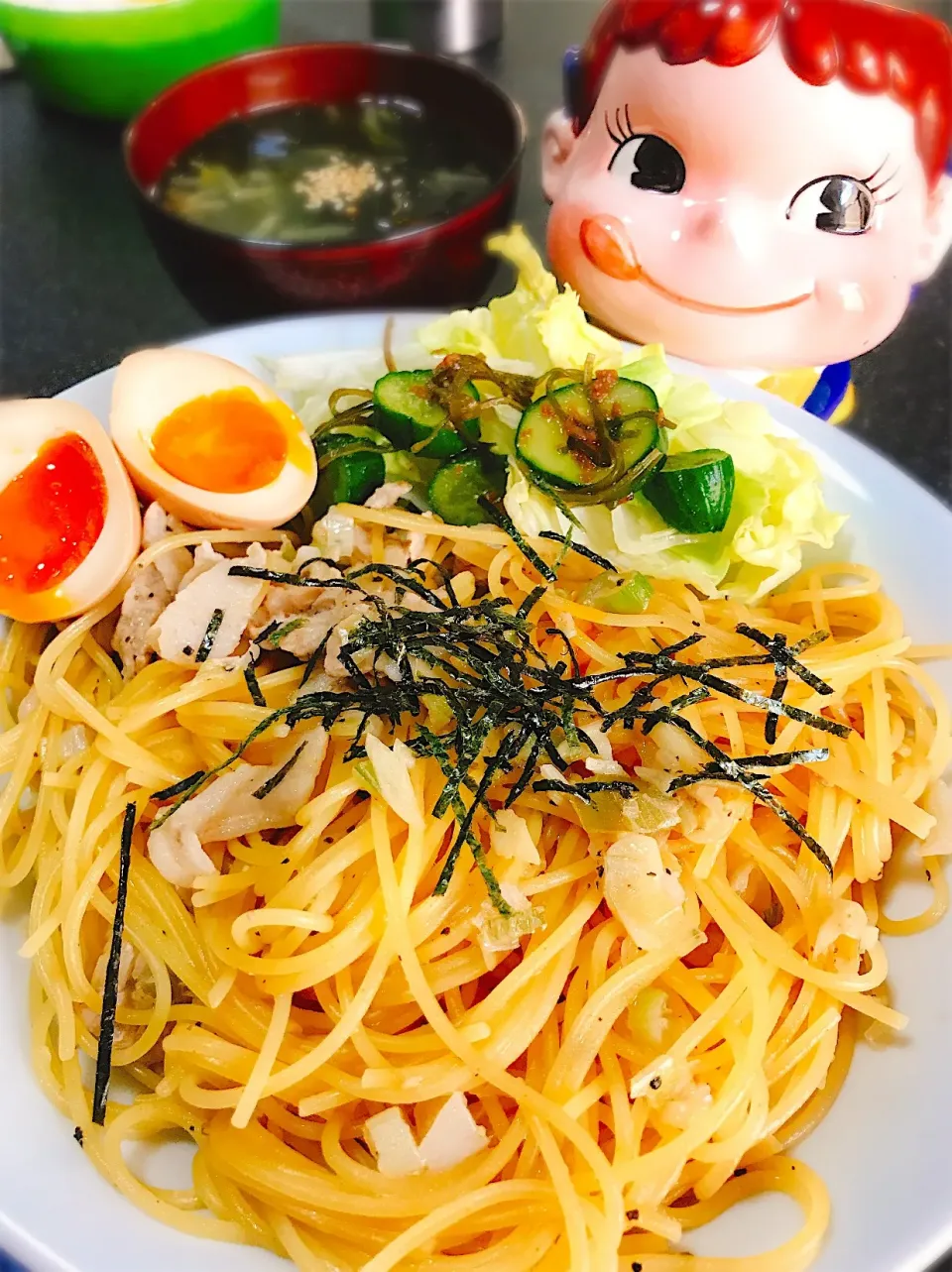 がっつり丼系♡ネギ塩豚パスタ。|ぽき。さん