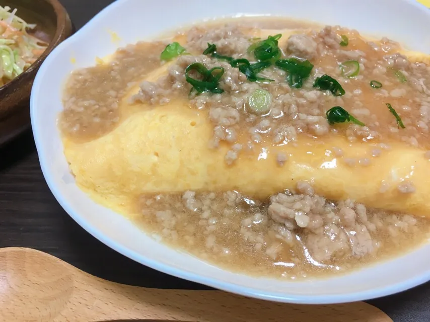 ひき肉あんかけオムライス|しぃさん